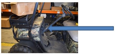 Serial numbers printed on label on the steering column